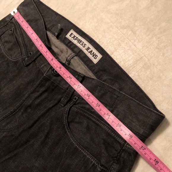 Express Men's Slim Fit Straight Leg 5 Pockets Black Jeans Size 32X34 - Picture 10 of 12
